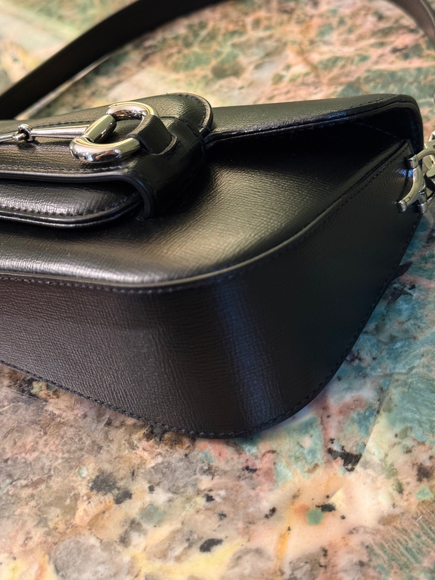 GUCCI BLACK SMALL HORSEBIT 1955 SHOULDER BAG