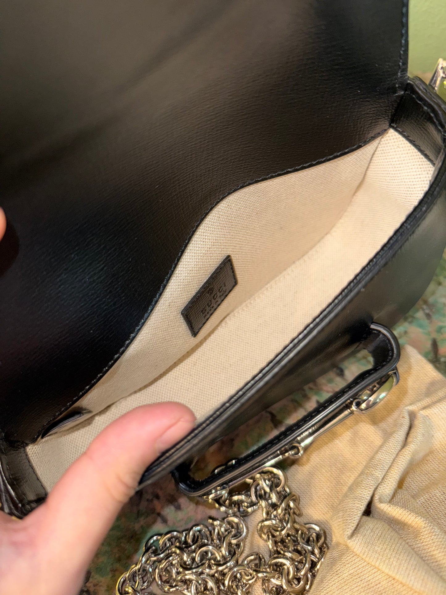 GUCCI BLACK SMALL HORSEBIT 1955 SHOULDER BAG