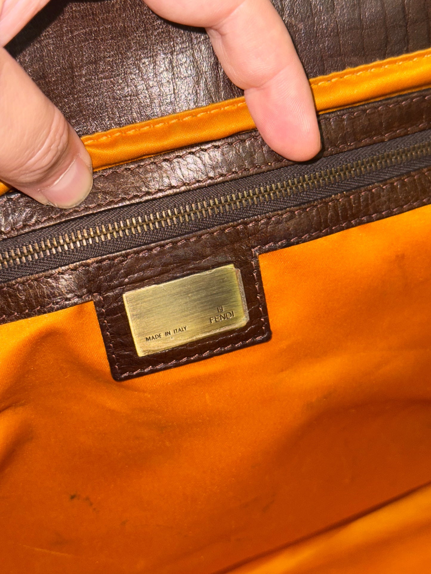 FENDI BLUE DENIM ETNIKO SHOULDER BAG