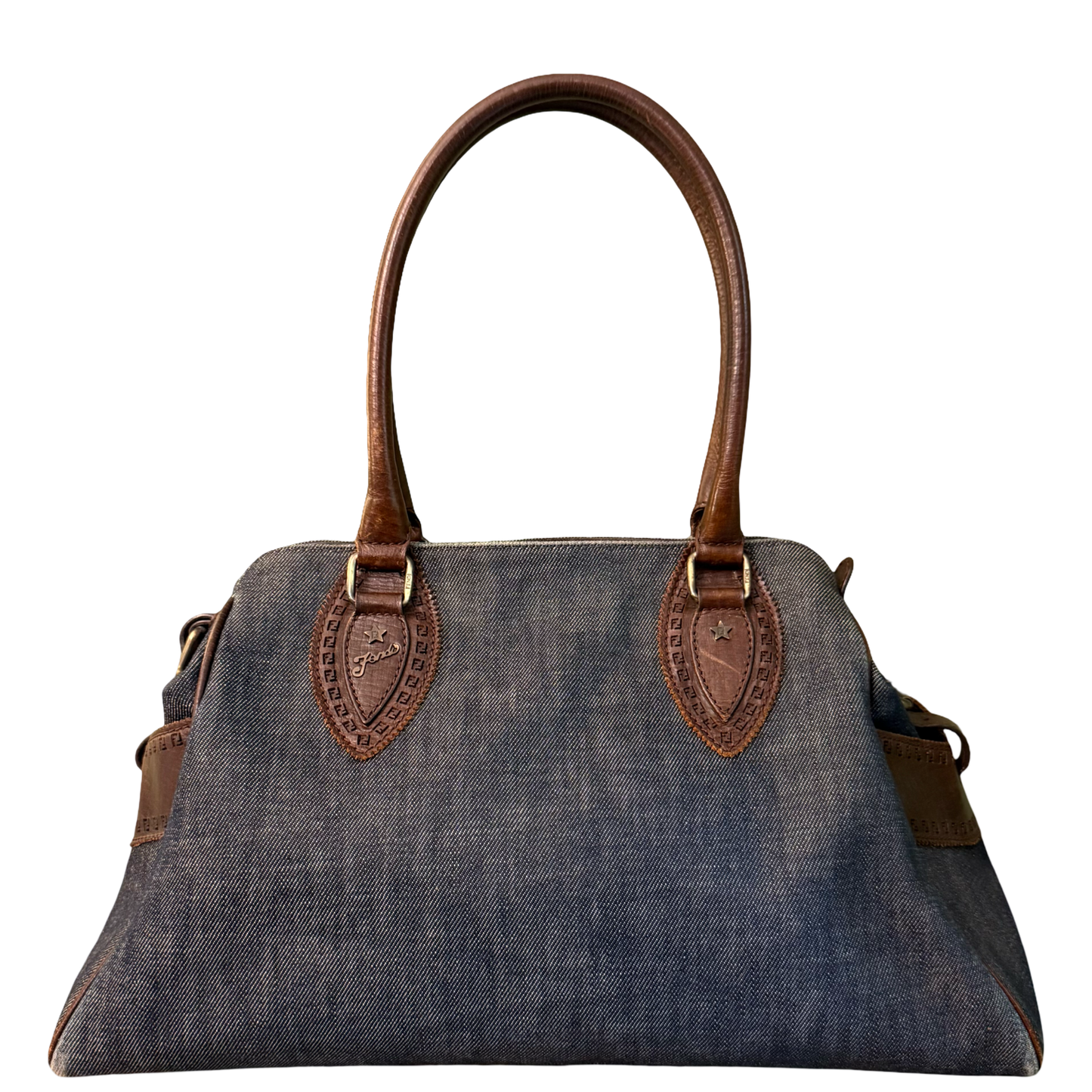 FENDI BLUE DENIM ETNIKO SHOULDER BAG
