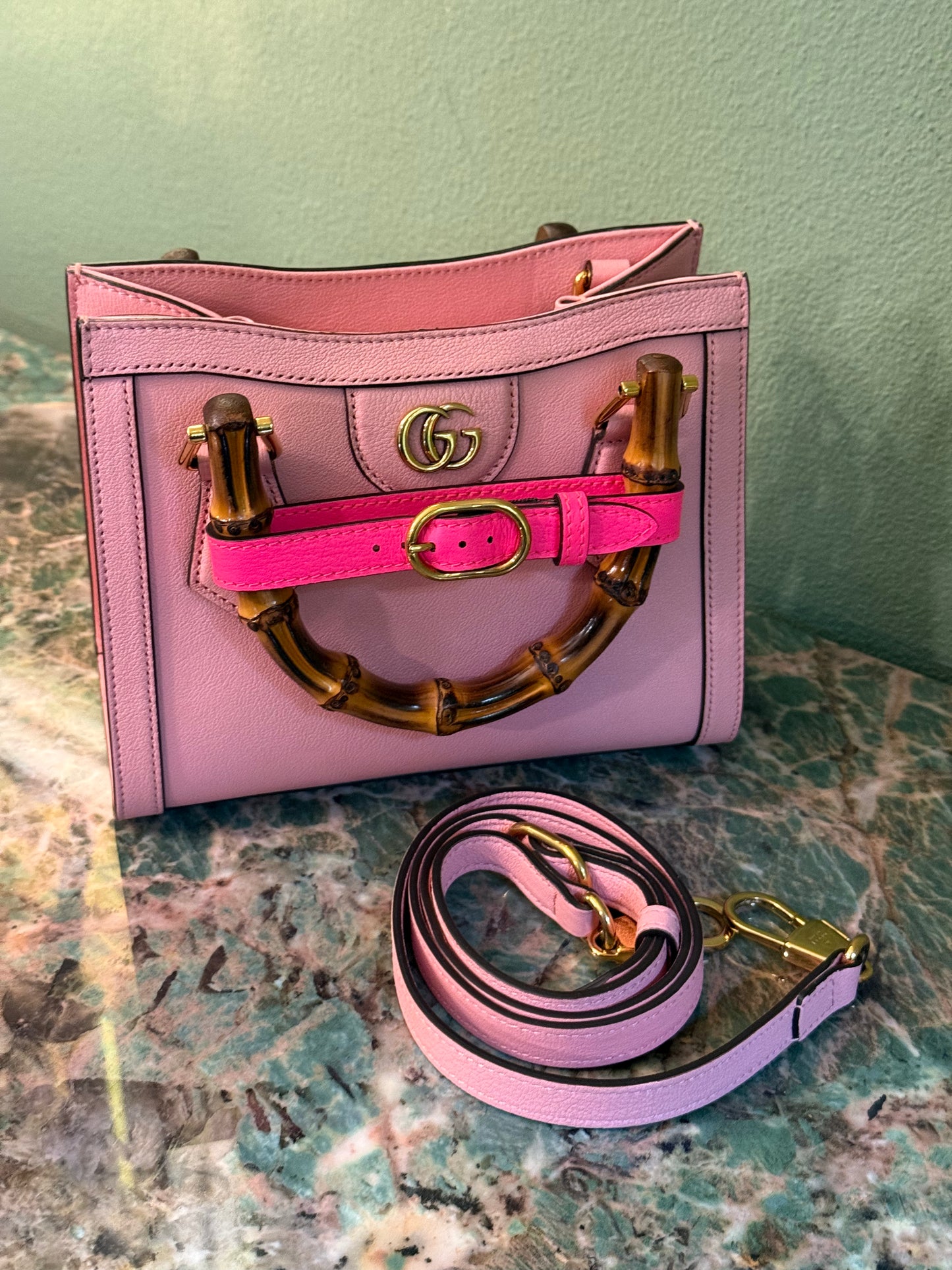 GUCCI PINK MINI DIANA HANDBAG