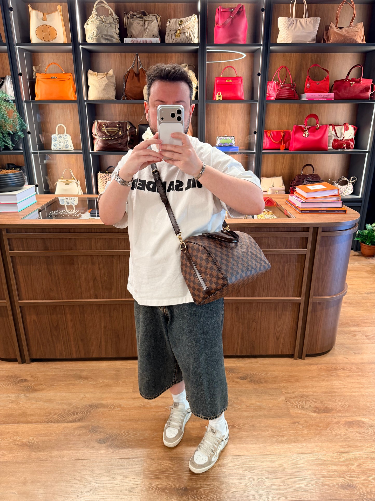 LOUIS VUITTON DAMIER EBENE SPEEDY BANDOULIERE 30 BOSTON BAG