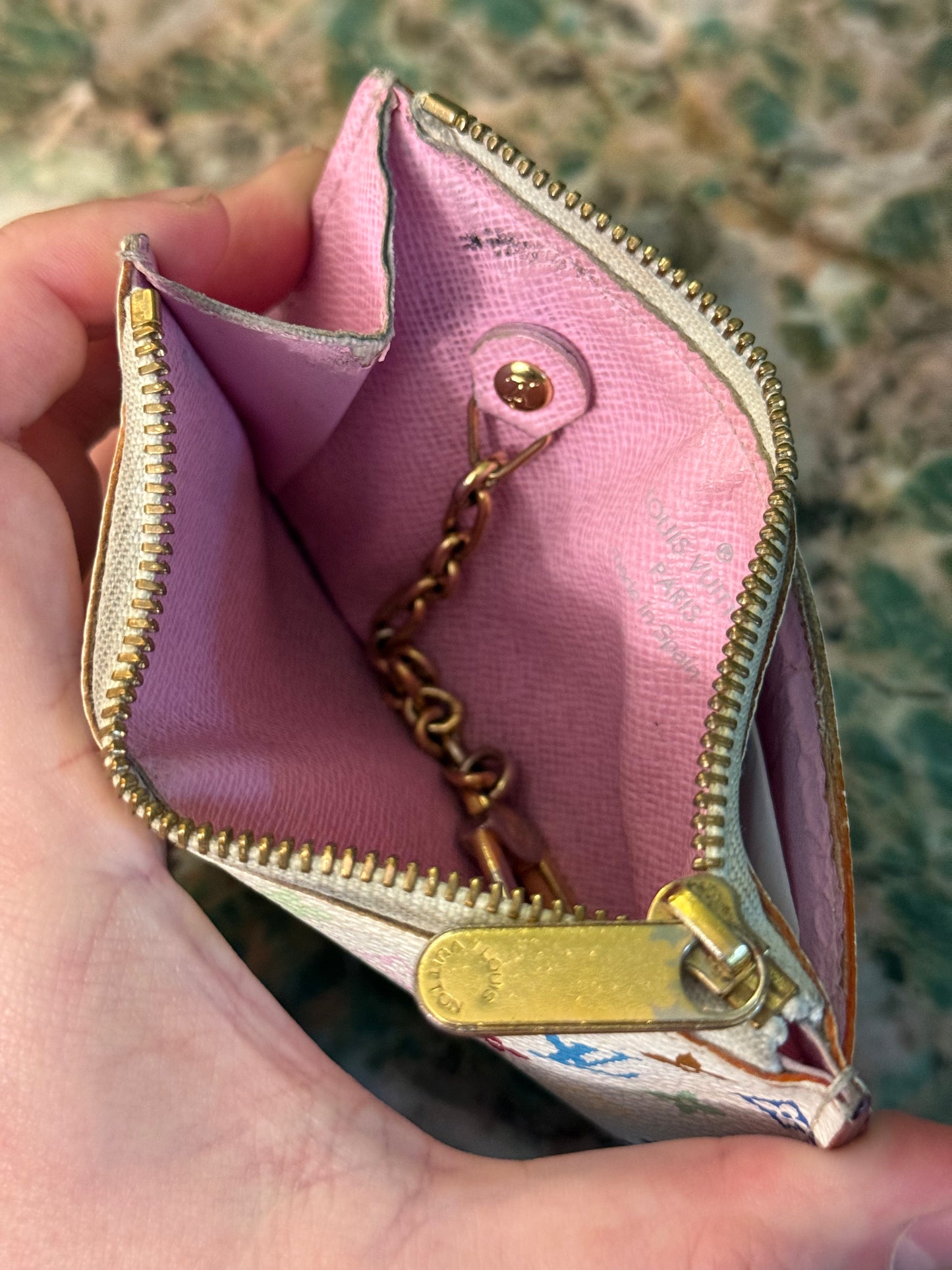 TAKASHI MURAKAMI X LOUIS VUITTON WHITE MULTICOLOR KEY POUCH