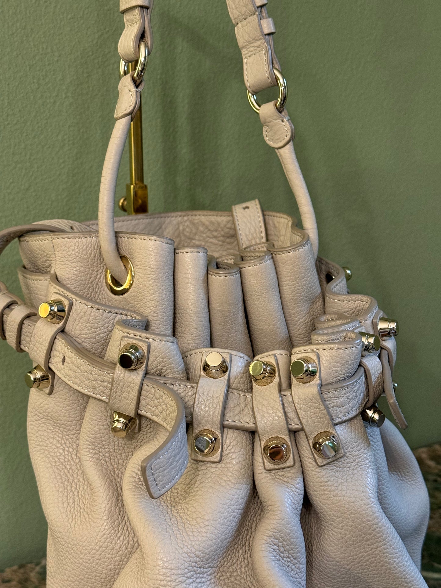 ALEXANDER WANG LIGHT GRAY DIEGO BUCKET BAG