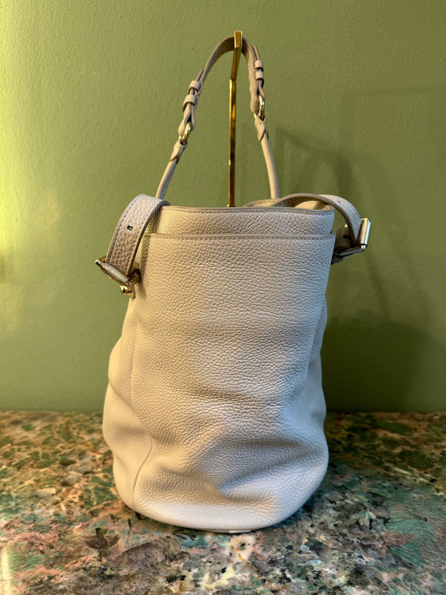 ALEXANDER WANG LIGHT GRAY DIEGO BUCKET BAG