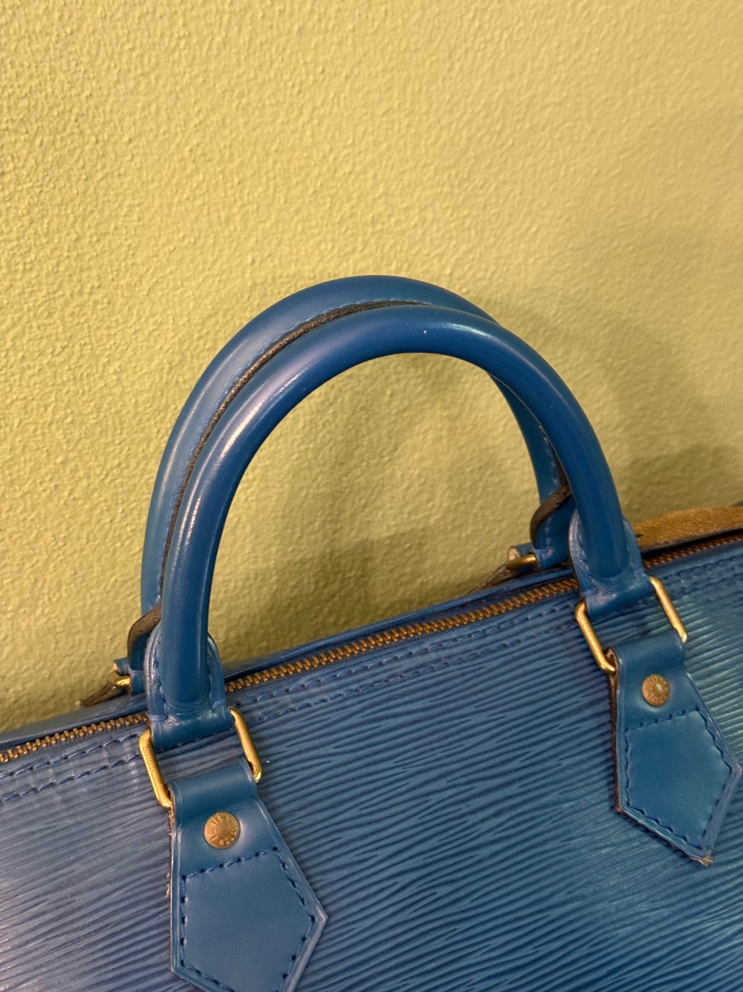 LOUIS VUITTON ELECTRIC BLUE SPEEDY BOSTON BAG