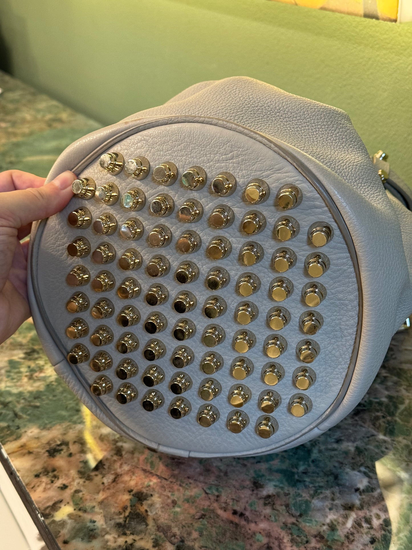 ALEXANDER WANG LIGHT GRAY DIEGO BUCKET BAG