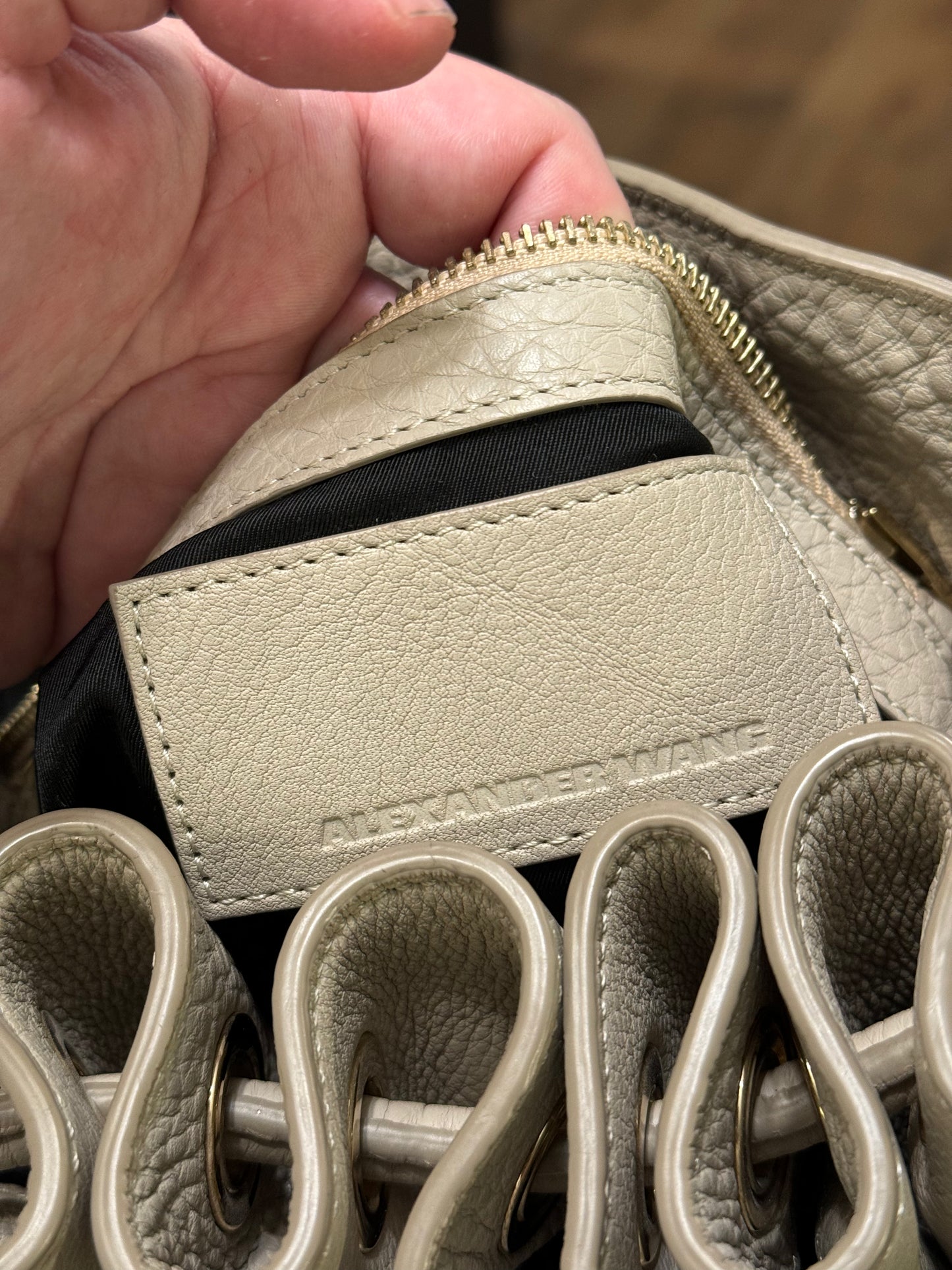 ALEXANDER WANG LIGHT GRAY DIEGO BUCKET BAG