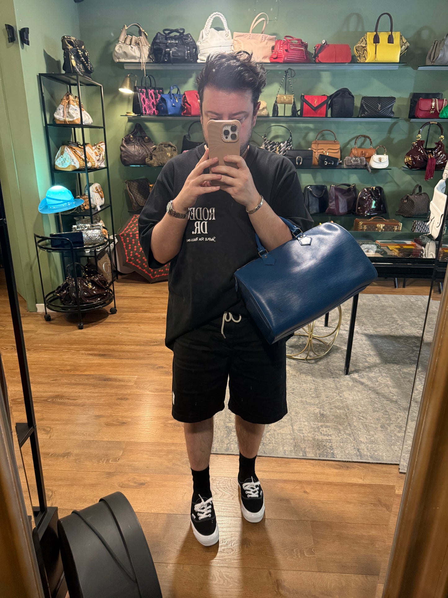 LOUIS VUITTON ELECTRIC BLUE SPEEDY BOSTON BAG