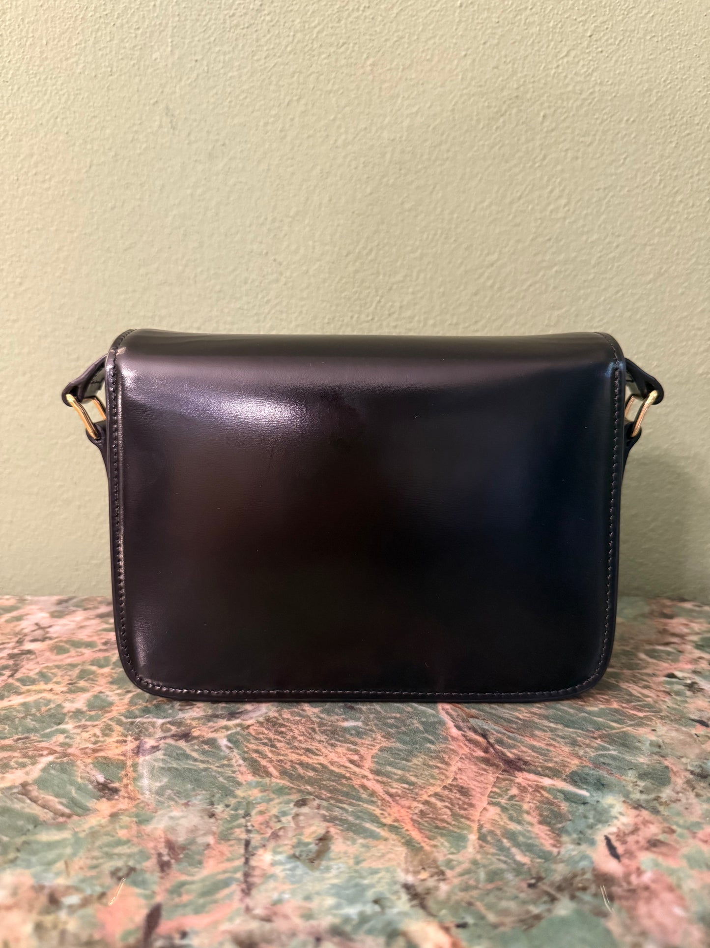CELINE TEEN BLACK TRIOMPHE CROSSBODY BAG