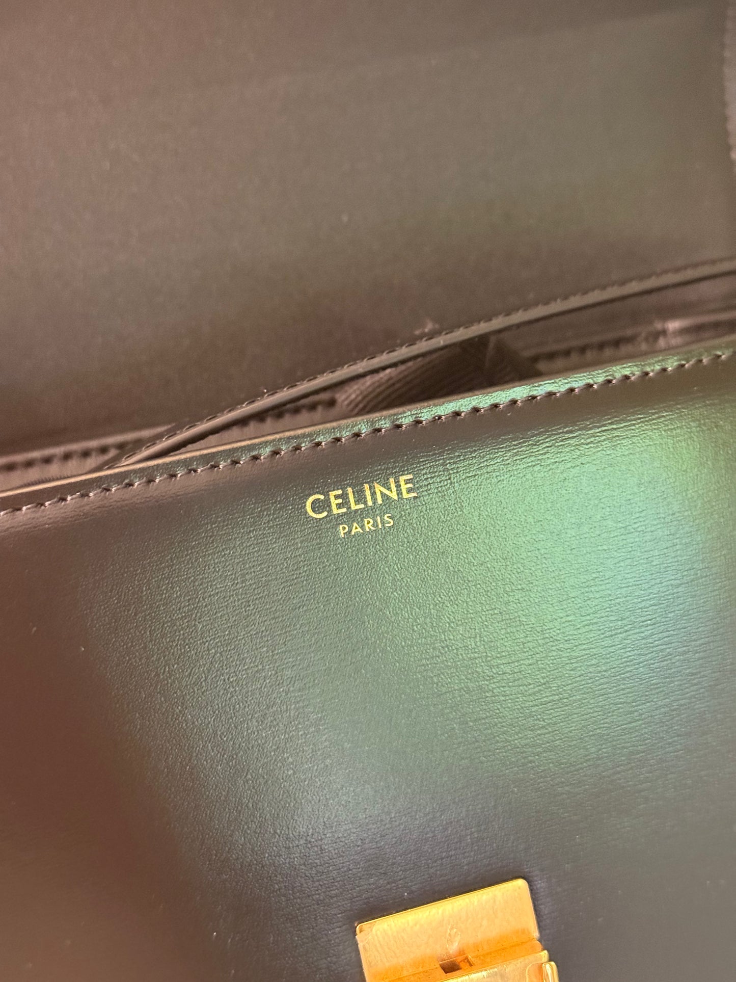 CELINE TEEN BLACK TRIOMPHE CROSSBODY BAG