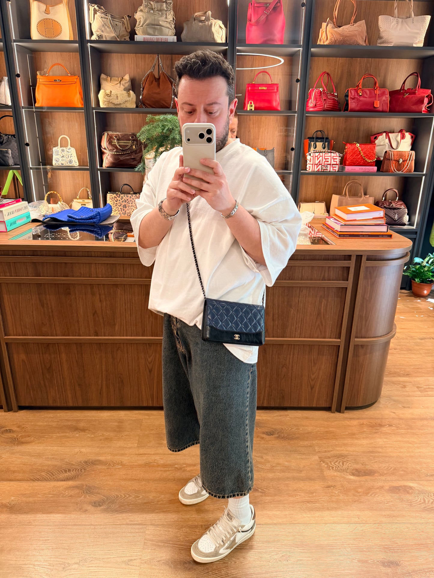 CHANEL BI COLOR GABRIELLE WALLET ON CHAIN