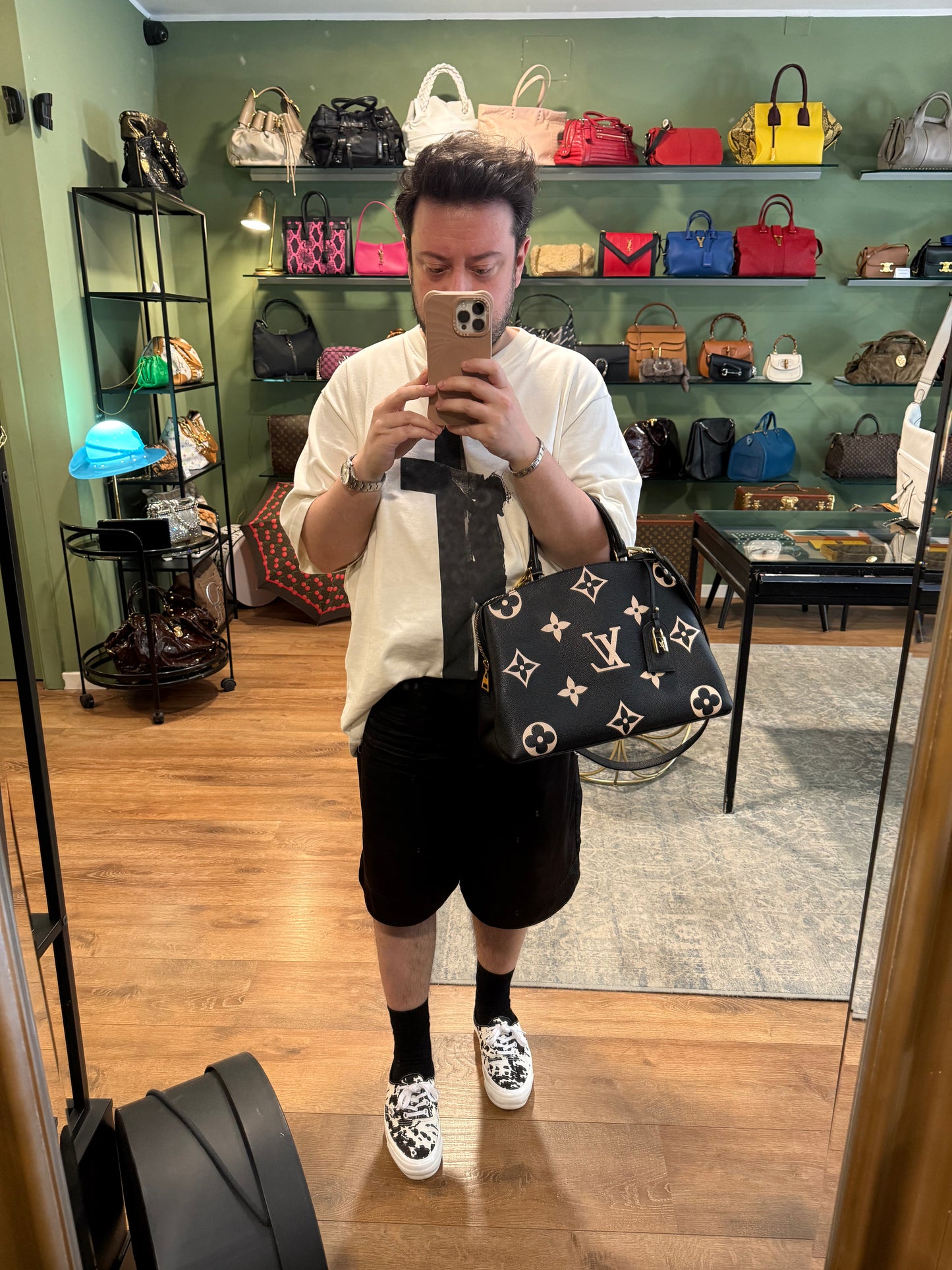 LOUIS VUITTON BLACK EMPREINTE GRAND PALAIS HANDBAG