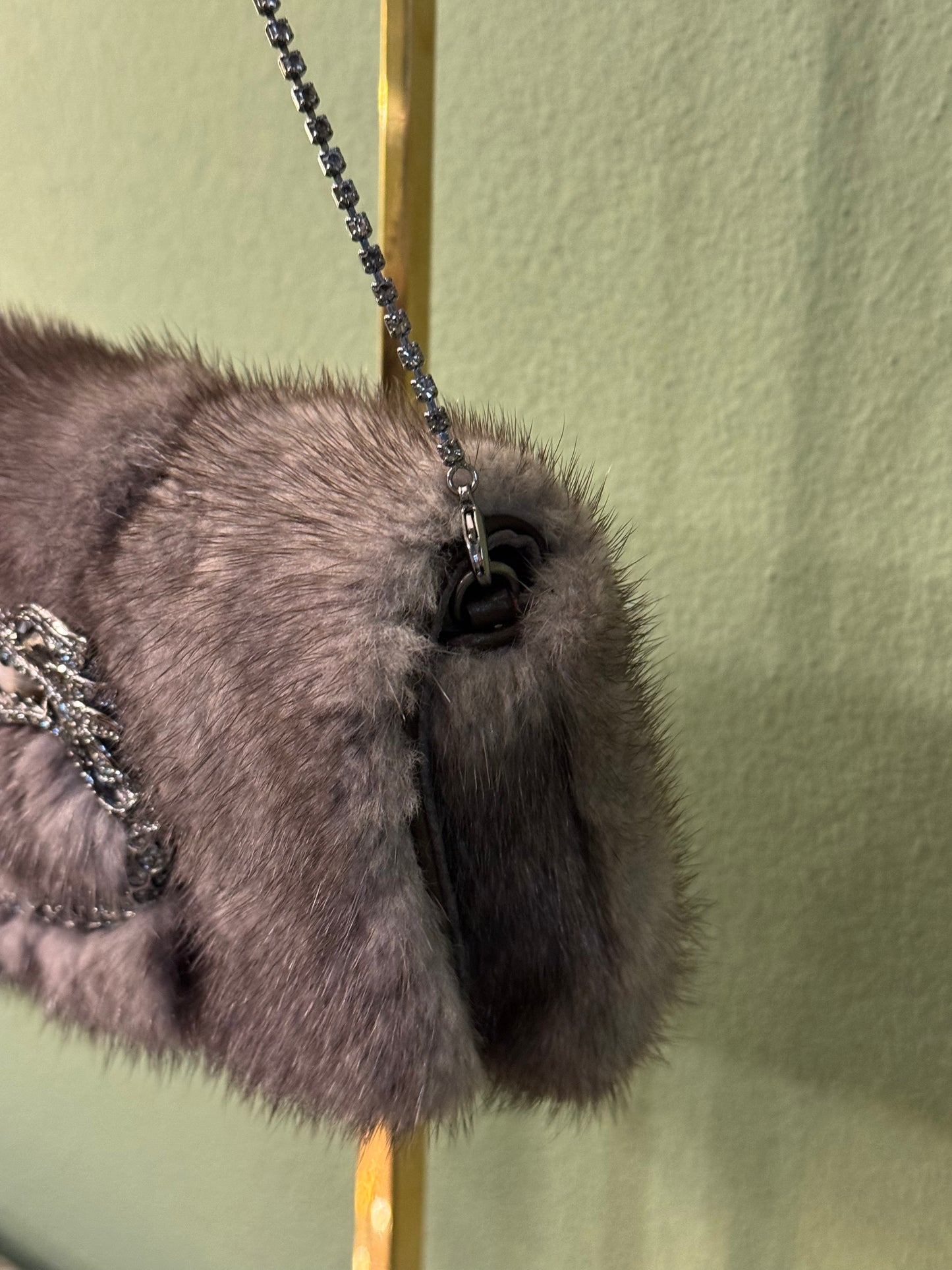 GUCCI BY TOM FORD GRAY MINK MINI HANDBAG