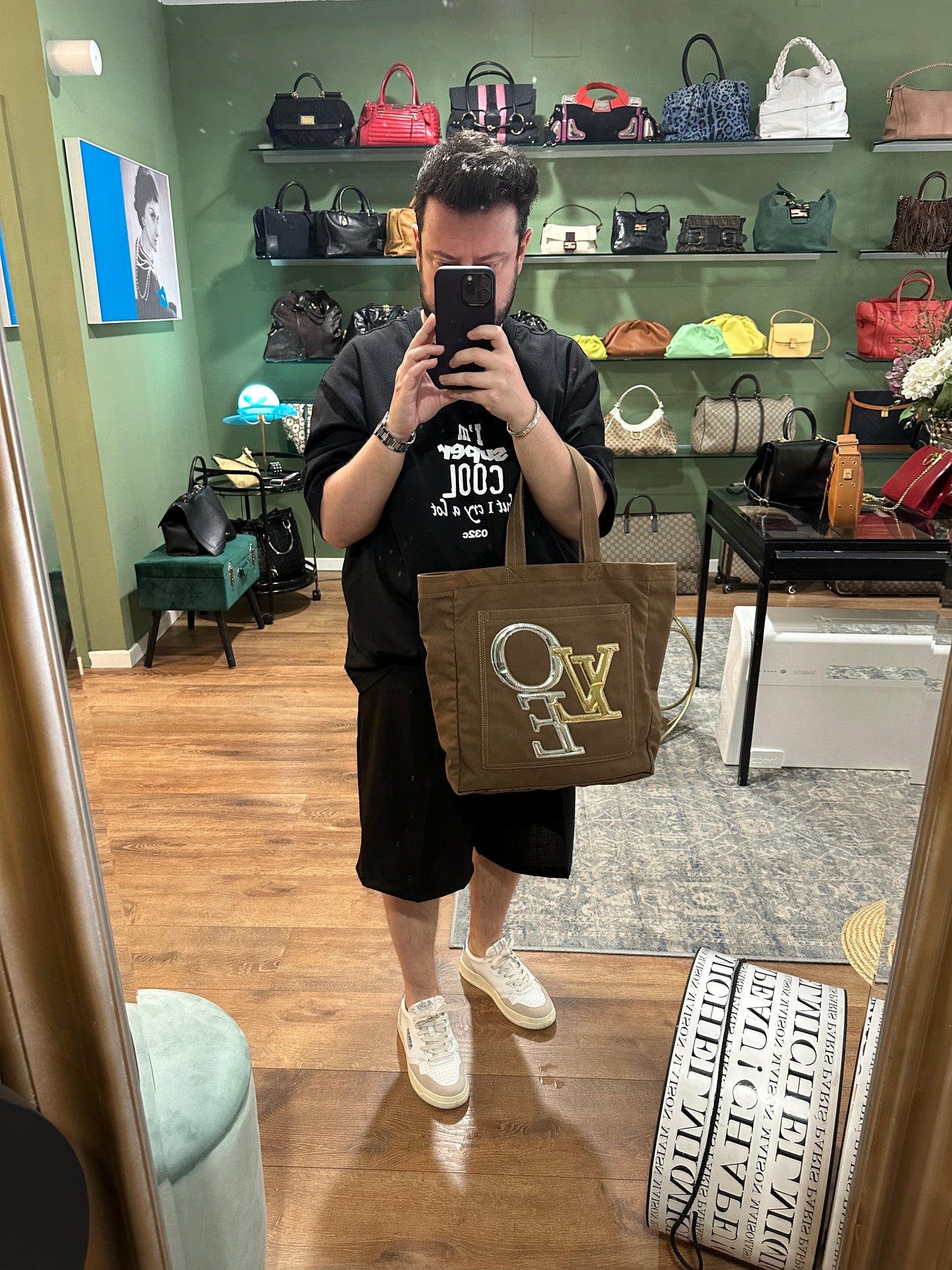 LOUIS VUITTON BROWN CANVAS LOVE SHOPPING TOTE
