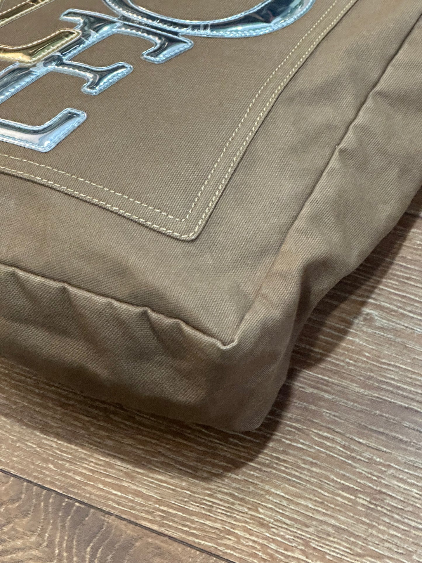 LOUIS VUITTON BROWN CANVAS LOVE SHOPPING TOTE