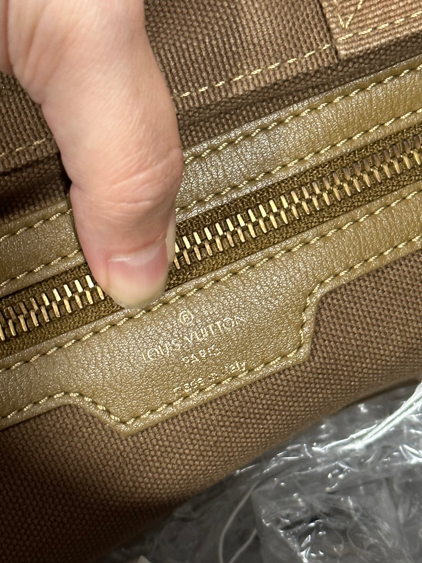 LOUIS VUITTON BROWN CANVAS LOVE SHOPPING TOTE