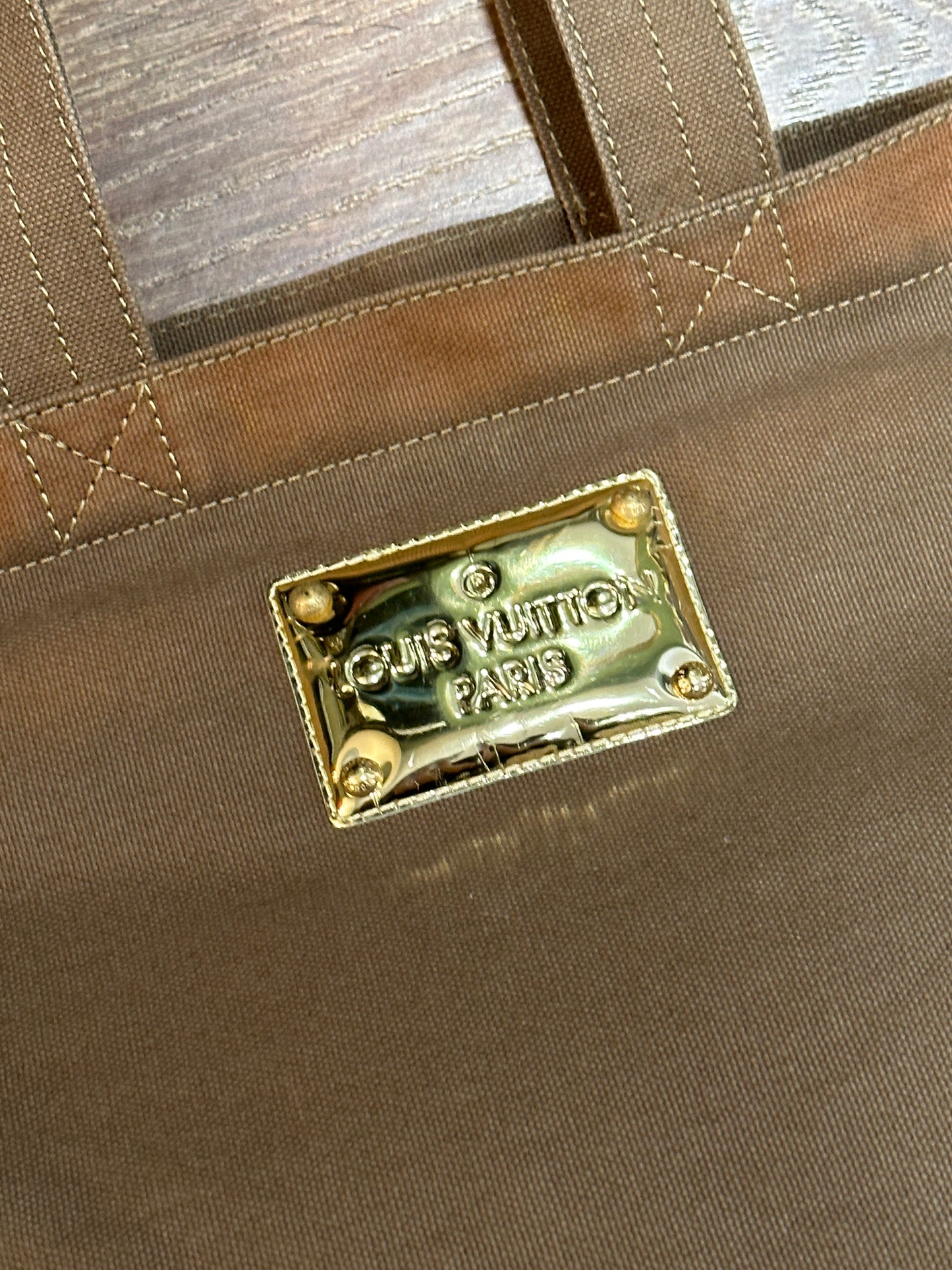 LOUIS VUITTON BROWN CANVAS LOVE SHOPPING TOTE