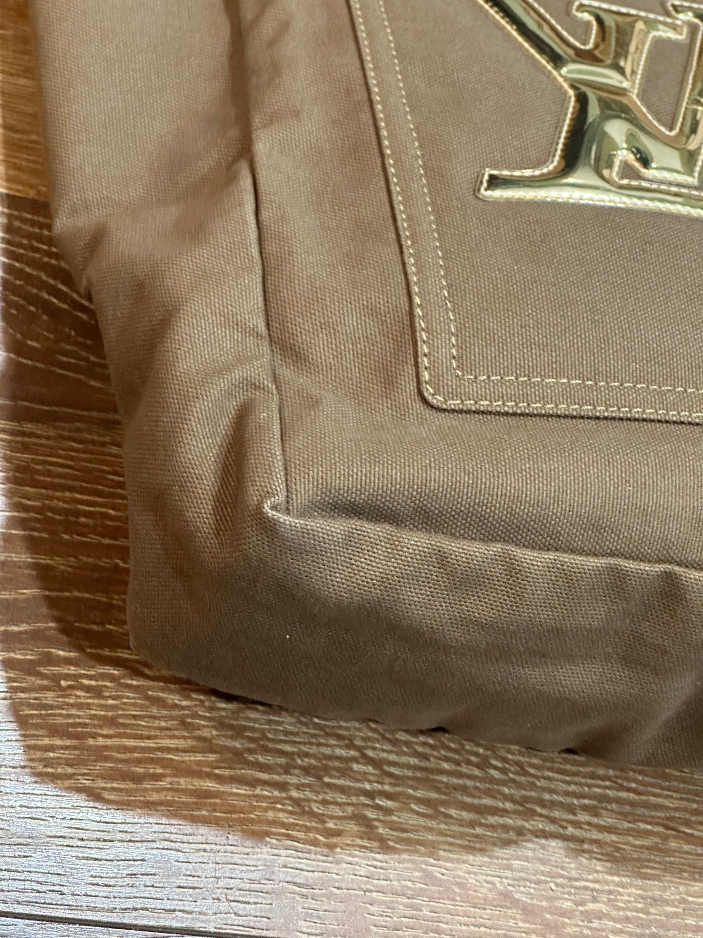 LOUIS VUITTON BROWN CANVAS LOVE SHOPPING TOTE