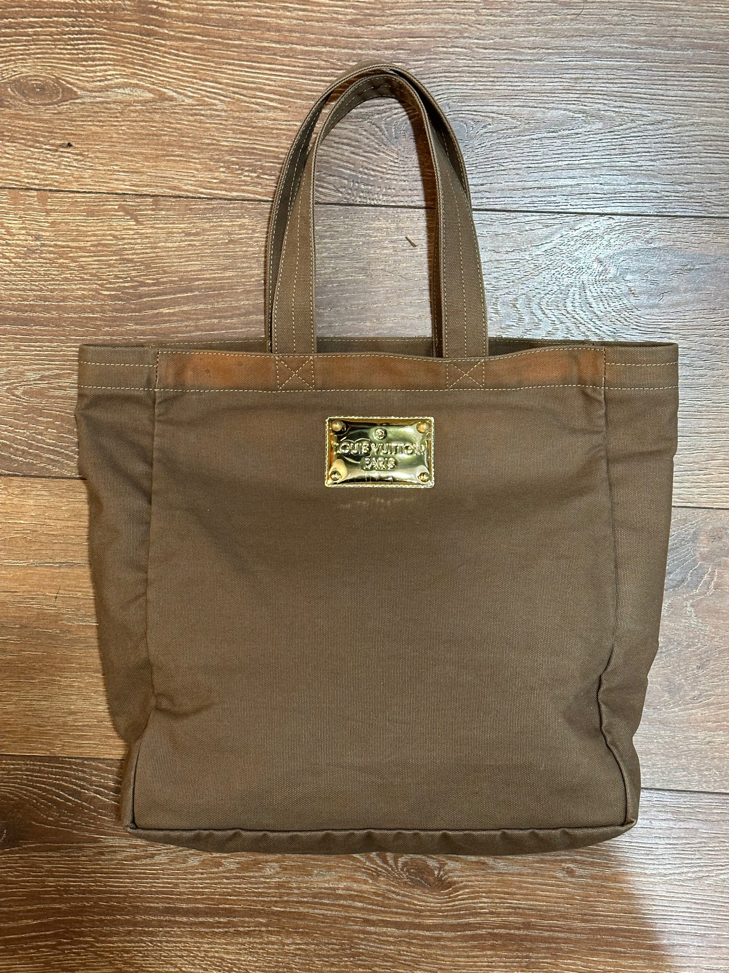 LOUIS VUITTON BROWN CANVAS LOVE SHOPPING TOTE