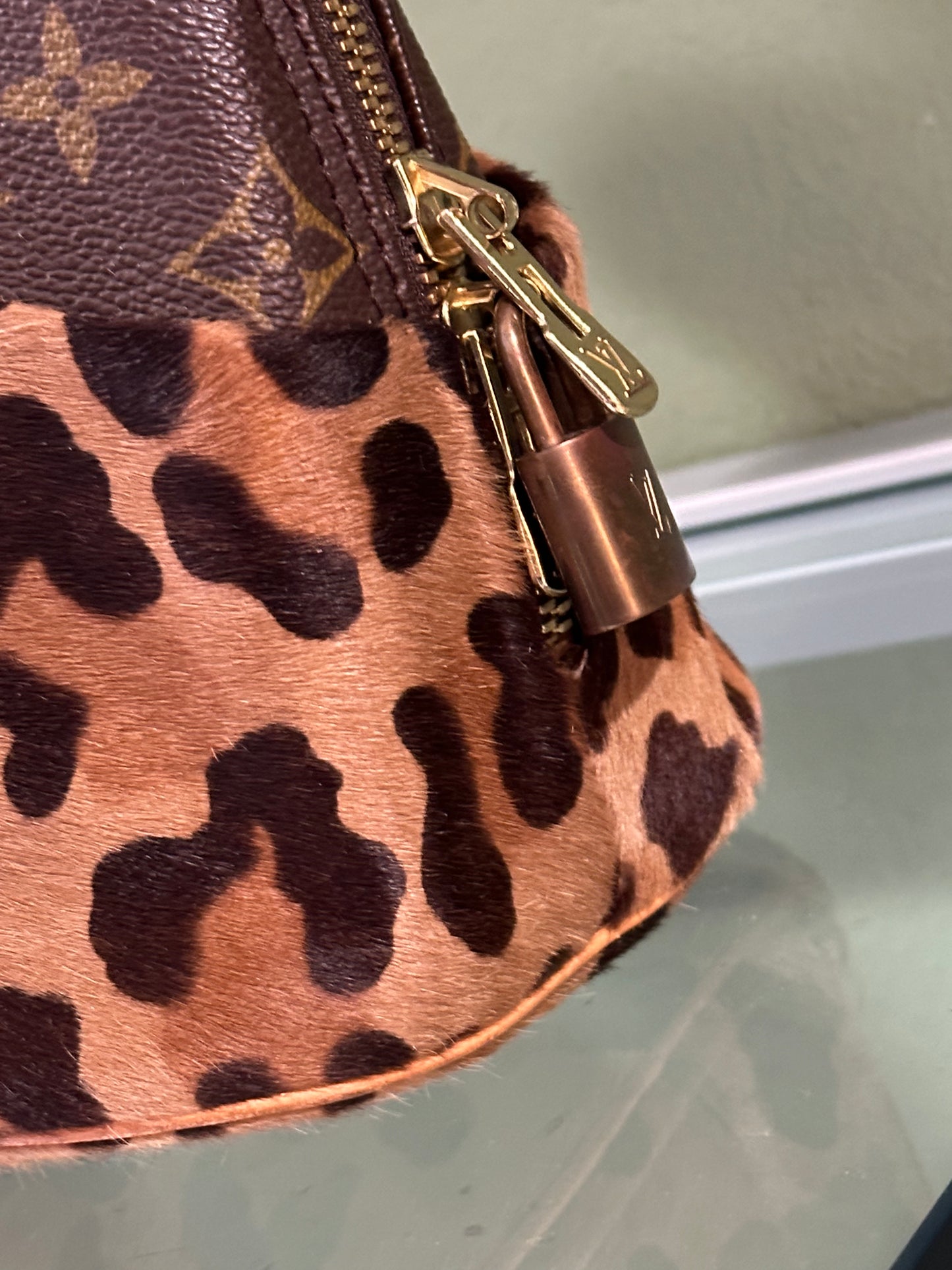 ALAIA X LOUIS VUITTON LEOPARD PONYHAIR ALMA HANDBAG
