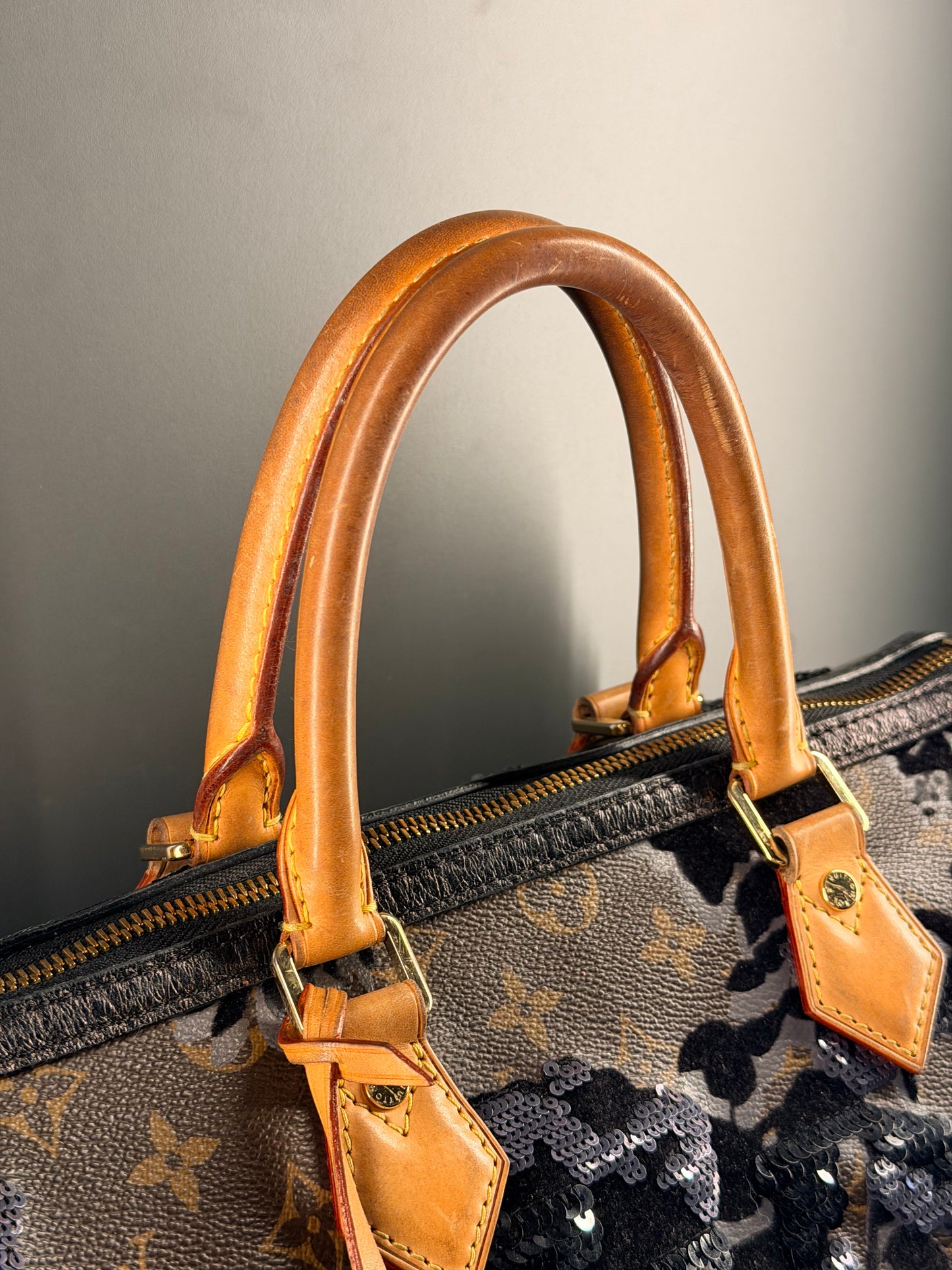 LOUIS VUITTON MONOGRAM FLEUR DE JAIS SPEEDY 30 BOSTON BAG