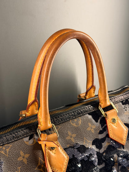 LOUIS VUITTON MONOGRAM FLEUR DE JAIS SPEEDY 30 BOSTON BAG