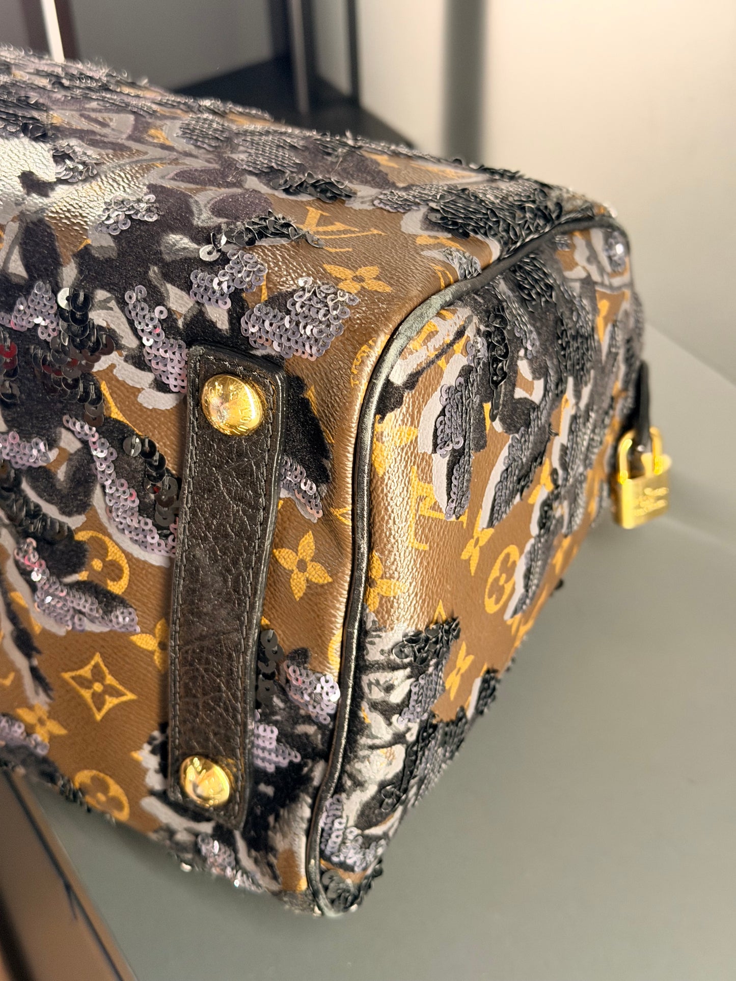 LOUIS VUITTON MONOGRAM FLEUR DE JAIS SPEEDY 30 BOSTON BAG