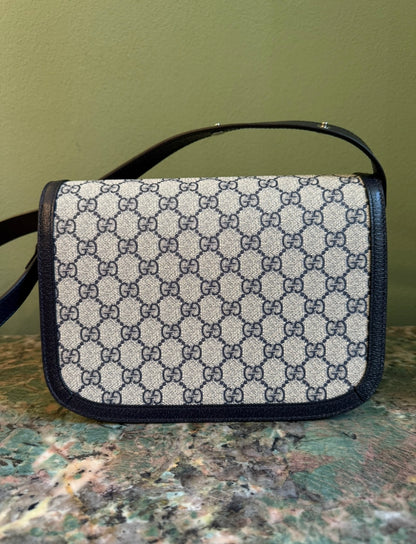 GUCCI NAVY HORSEBIT 1955 SHOULDER BAG