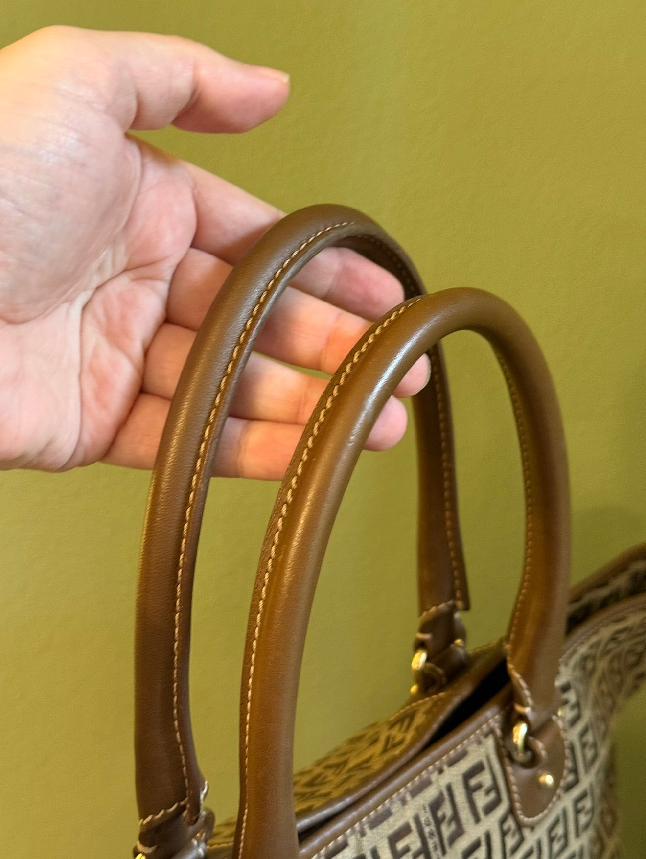 FENDI BROWN ZUCCHINO SHOPPING TOTE