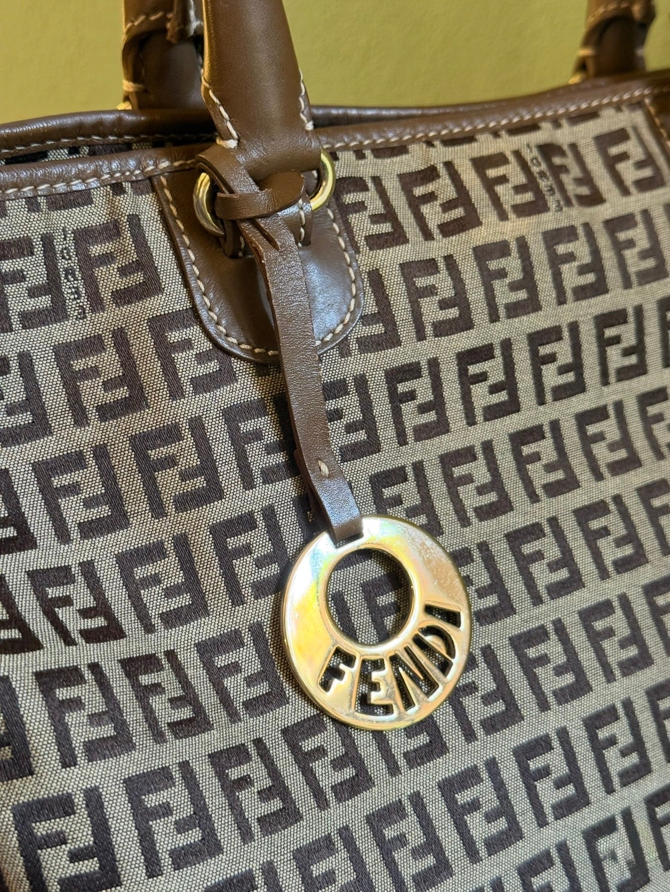 FENDI BROWN ZUCCHINO SHOPPING TOTE