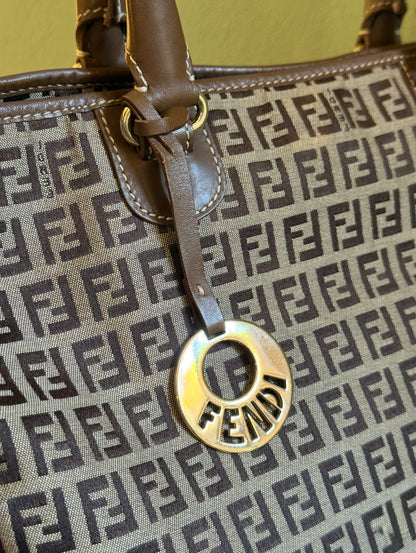FENDI BROWN ZUCCHINO SHOPPING TOTE