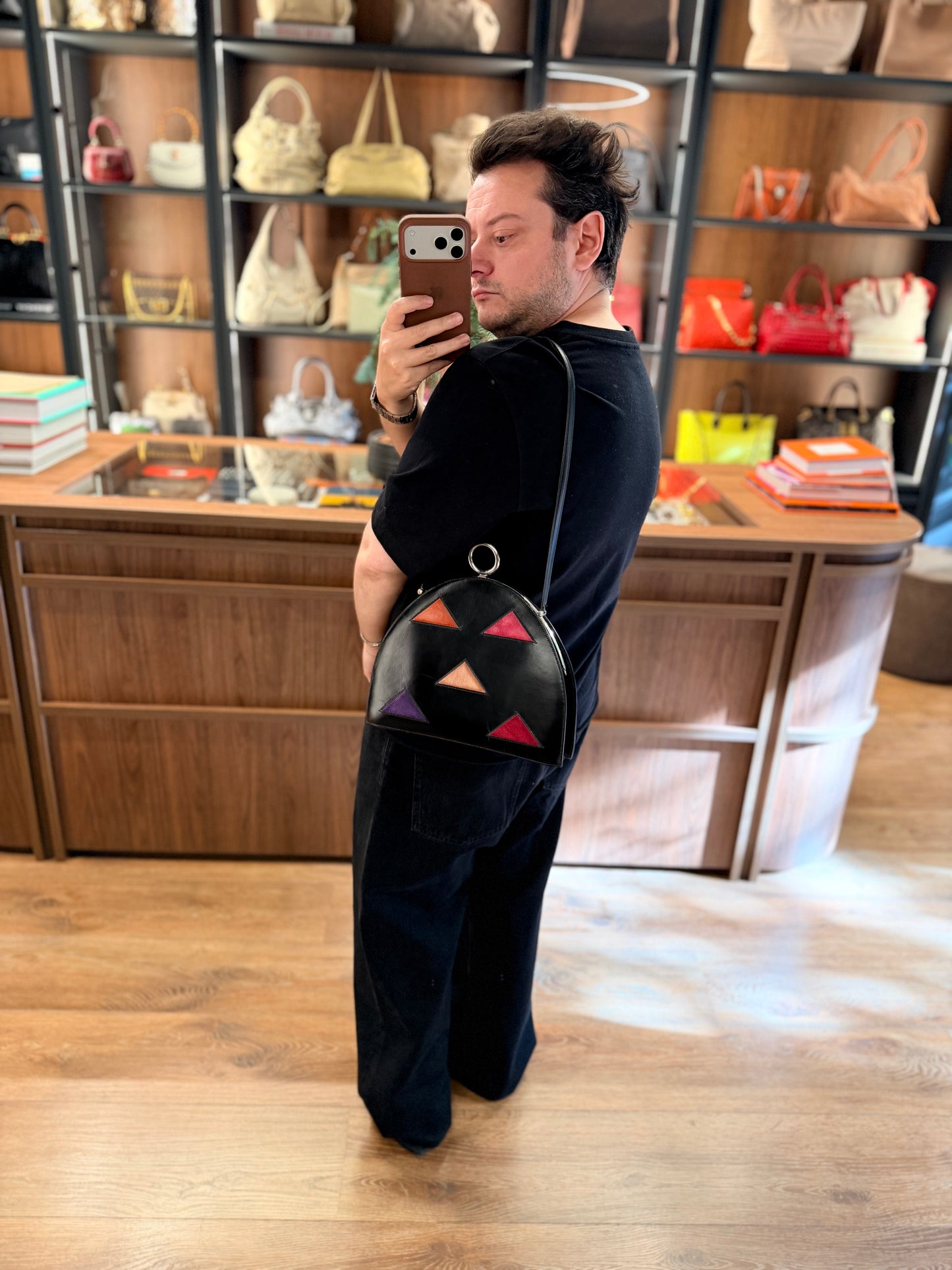 HERMÈS BLACK BOX & DOBLIS NUAGE ROND SHOULDER BAG