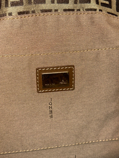 FENDI BROWN ZUCCHINO SHOPPING TOTE