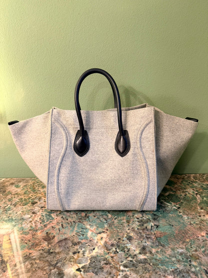 CÈLINE GREY FELT PHANTOM TOTE HANDBAG