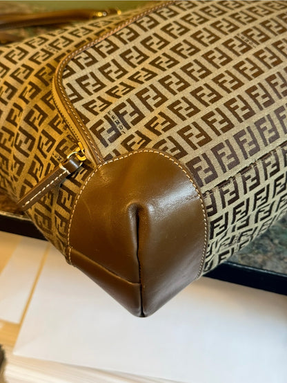 FENDI BROWN ZUCCHINO SHOPPING TOTE