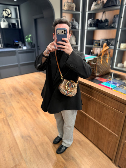 CHLOE PYTON PRINT LEATHER NILE BRACELET CROSSBODY BAG