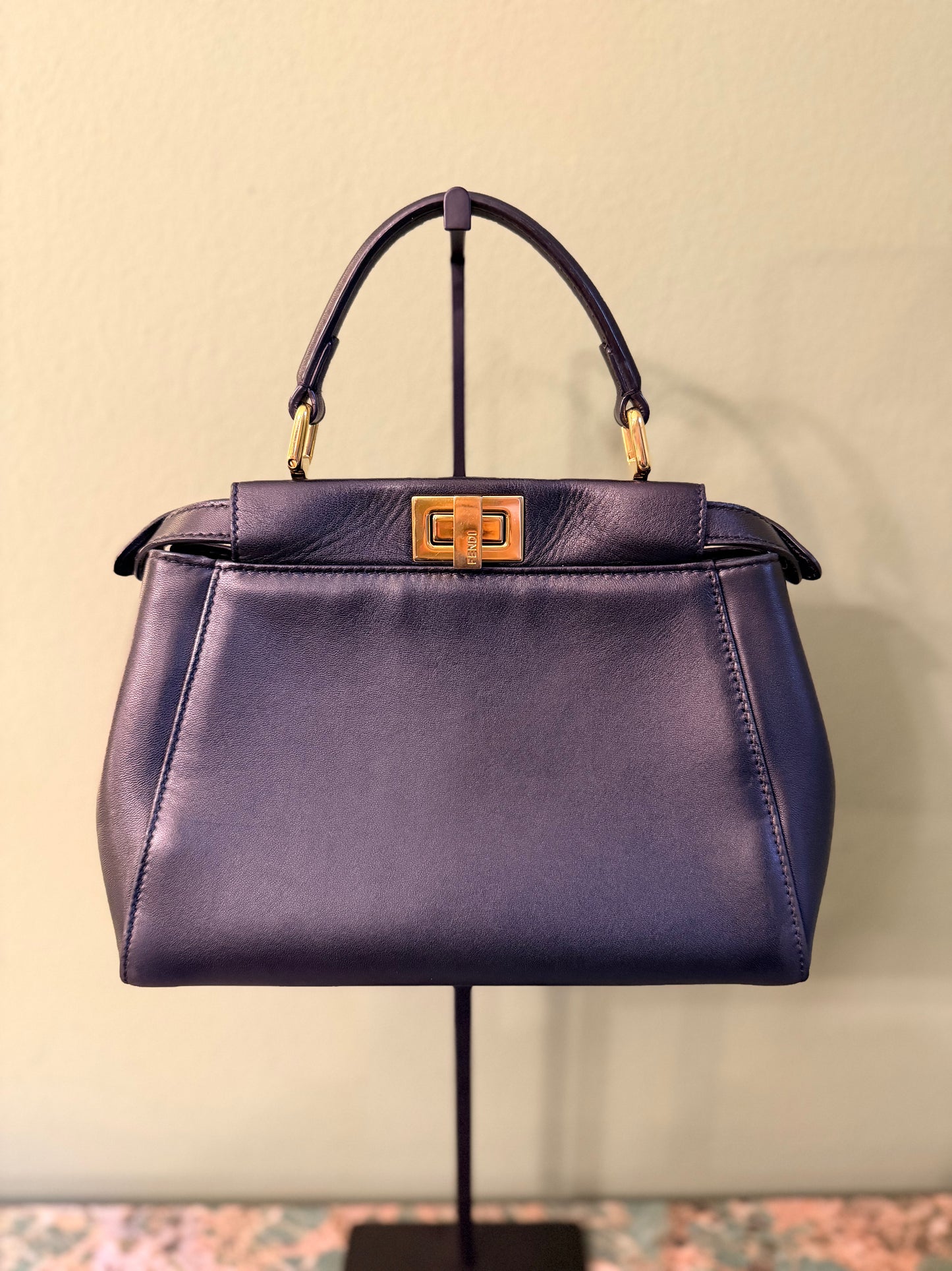 FENDI BLACK MINI PEEKABOO HANDBAG