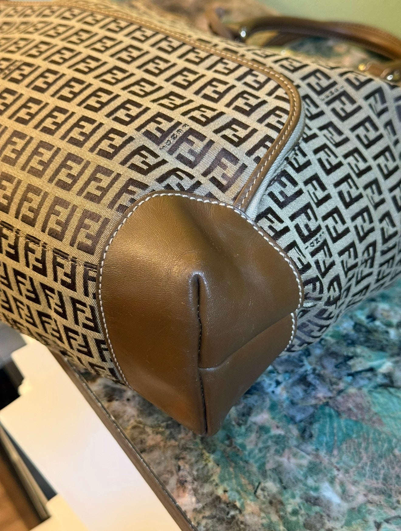 FENDI BROWN ZUCCHINO SHOPPING TOTE