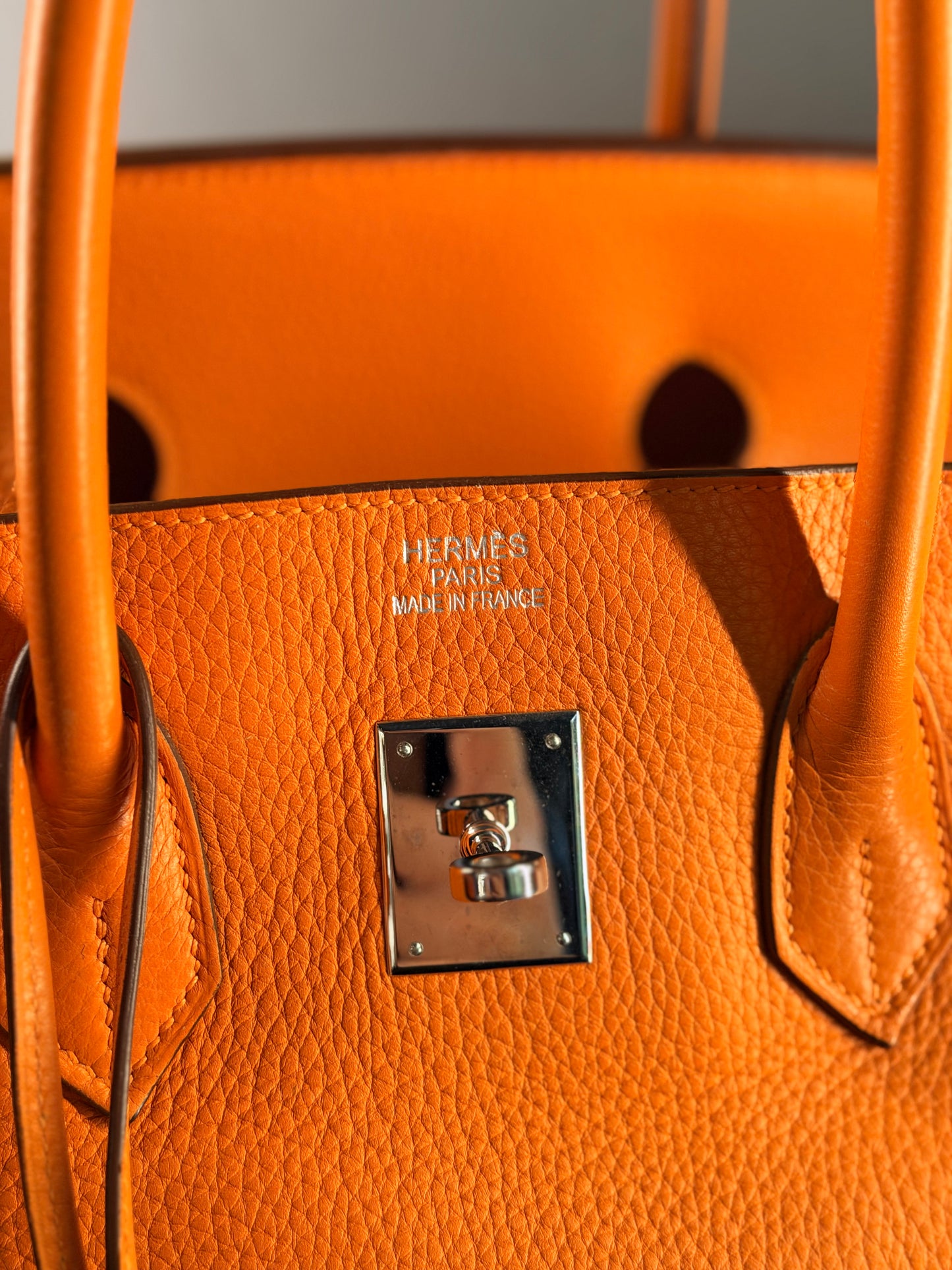 HERMÈS ORANGE H TOGO BIRKIN 35 HANDBAG