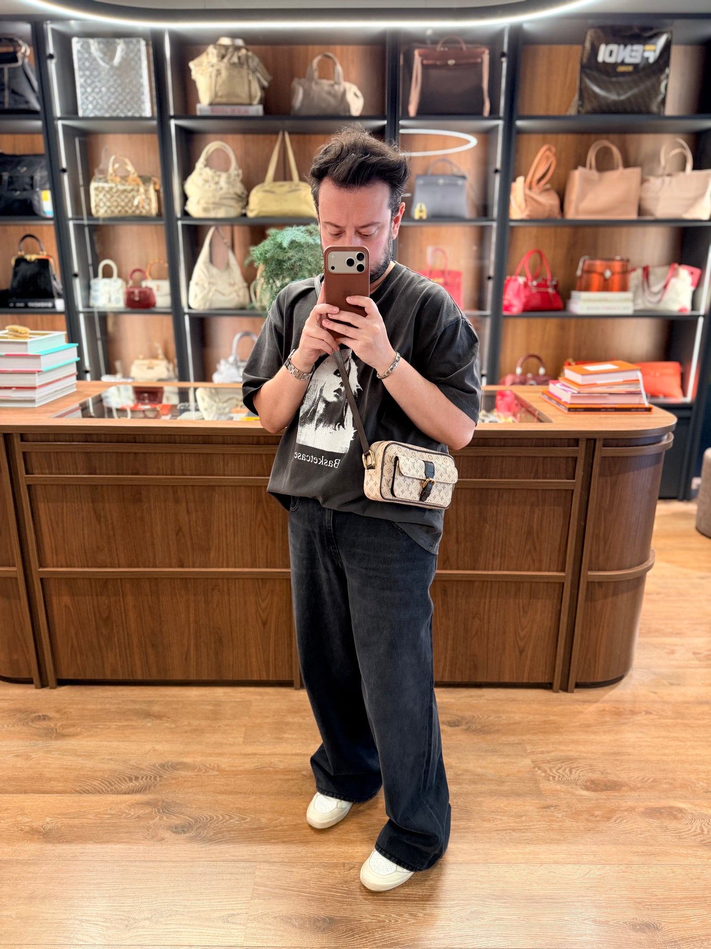 LOUIS VUITTON MINI LIN BROWN JULIETTE CROSSBODY BAG