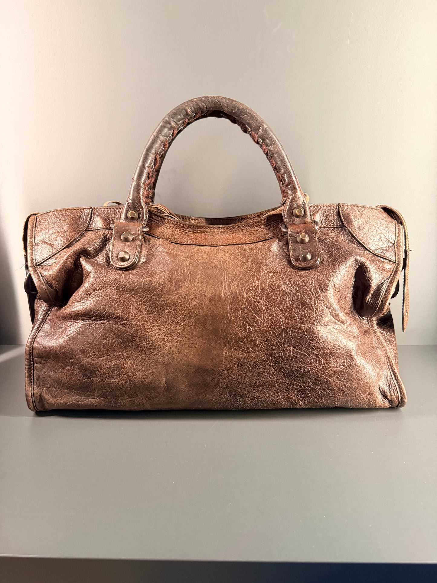 BALENCIAGA BROWN CLASSIC MEDIUM CITY HANDBAG