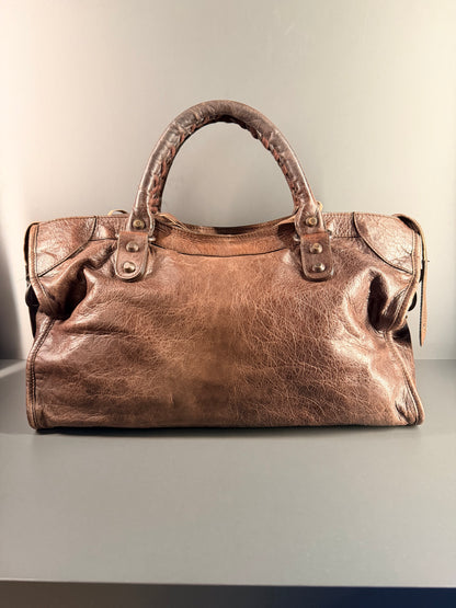 BALENCIAGA BROWN CLASSIC MEDIUM CITY HANDBAG