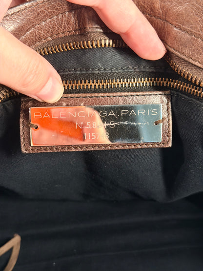 BALENCIAGA BROWN CLASSIC MEDIUM CITY HANDBAG