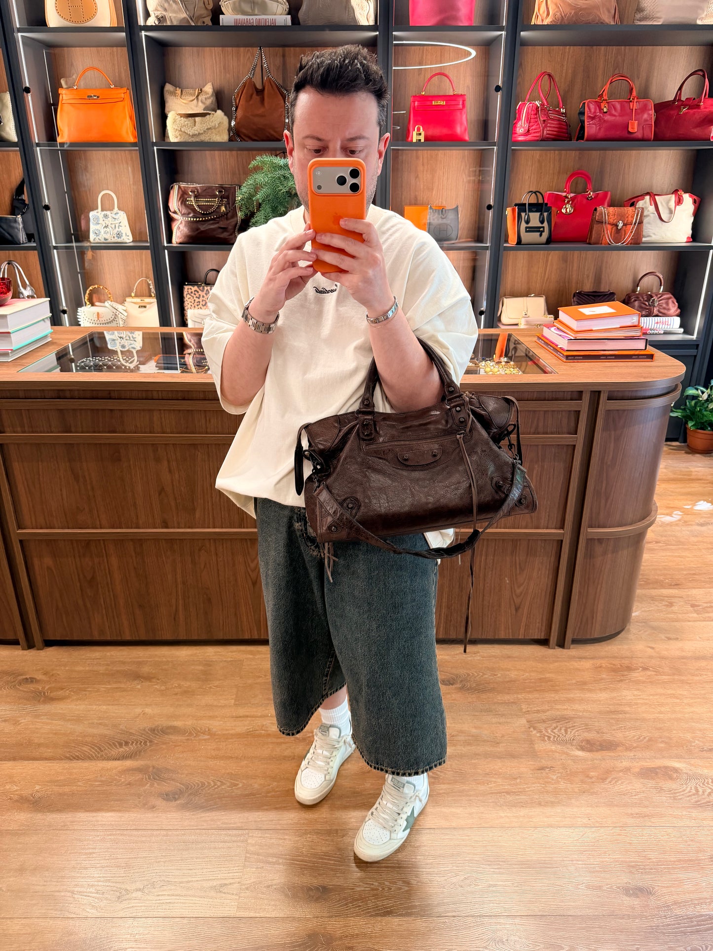 BALENCIAGA BROWN CLASSIC MEDIUM CITY HANDBAG
