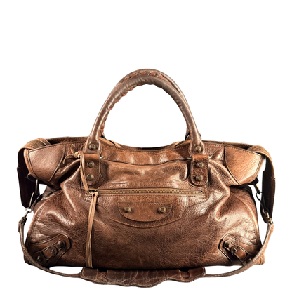 BALENCIAGA BROWN CLASSIC MEDIUM CITY HANDBAG