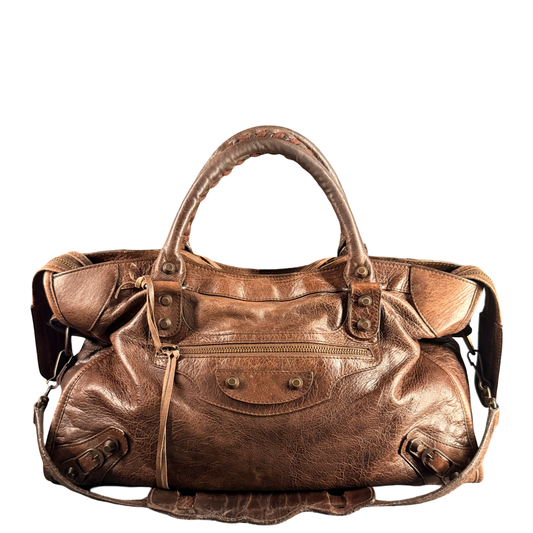 BALENCIAGA BROWN CLASSIC MEDIUM CITY HANDBAG