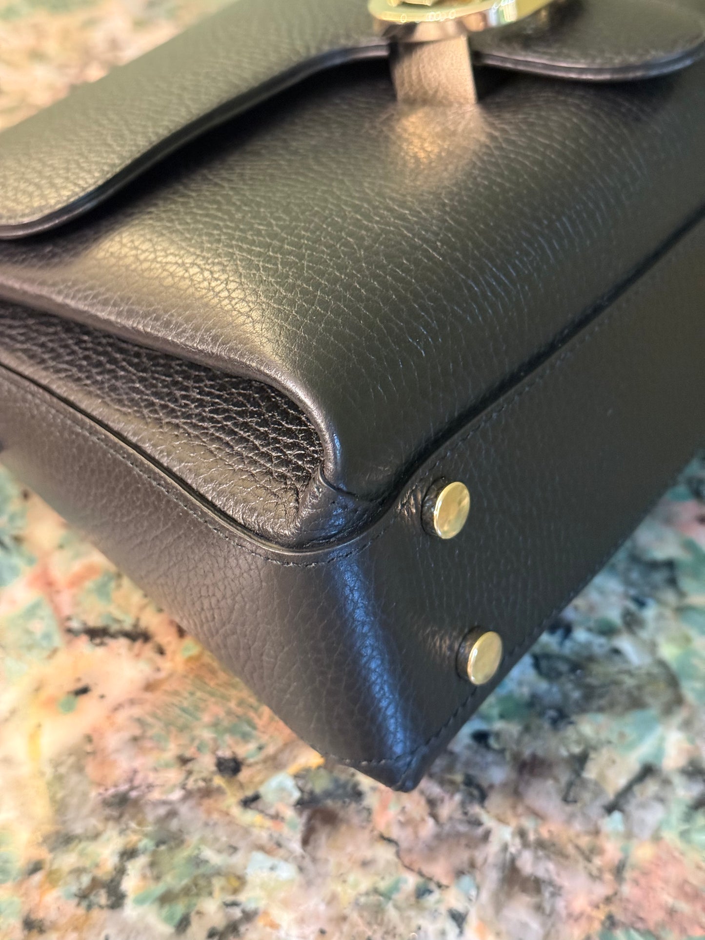 GUCCI BLACK INTERLOCKING CHAIN SHOULDER BAG