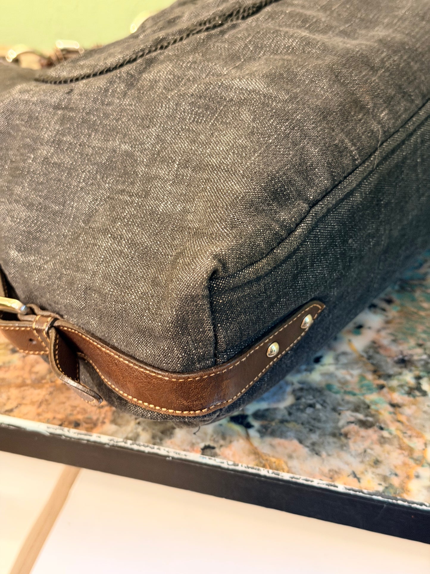 PRADA DENIM MEDIUM HOBO BAG
