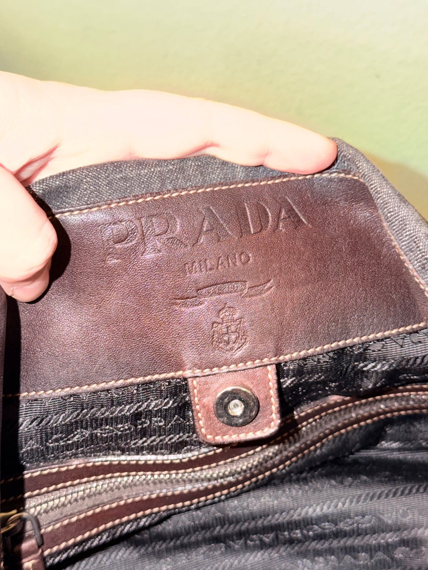 PRADA DENIM MEDIUM HOBO BAG